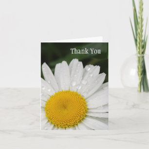 Carte De Remerciements La marguerite avec la pluie laisse tomber tout le