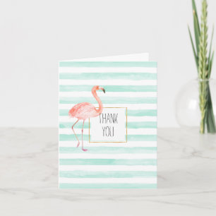 Carte De Remerciements La menthe barre le Flamant rose