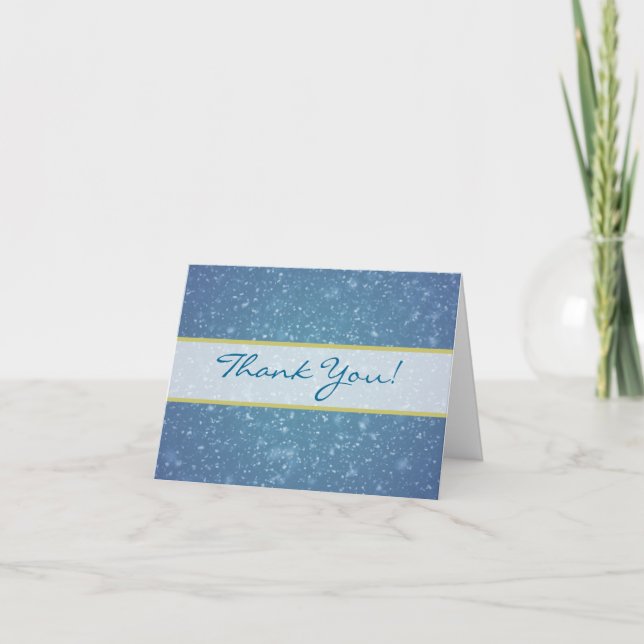 Carte De Remerciements La neige brillante de l'Merci Mariage (Devant)
