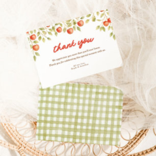 Carte De Remerciements La pomme de nos yeux Baby shower d'automne d'autom