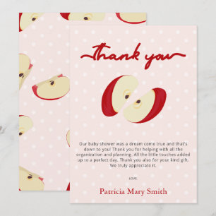 Carte De Remerciements La pomme de notre Baby shower de chute des yeux