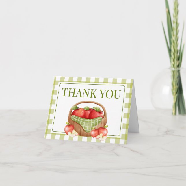 Carte De Remerciements La pomme de notre Baby shower oculaire (Devant)