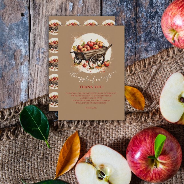 Carte De Remerciements La Pomme De Notre Baby shower Oeil (Créateur téléchargé)