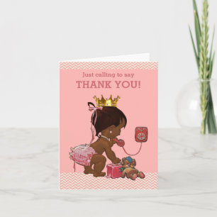 Carte De Remerciements La Princesse Ethnique Du Bébé Sonne Pour Dire Merc