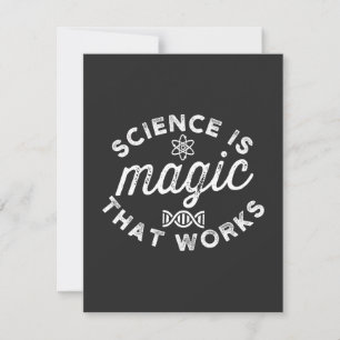 CARTE DE REMERCIEMENTS LA SCIENCE EST UNE MAGIE QUI FONCTIONNE.