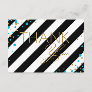 Carte De Remerciements La turquoise de parties scintillantes d'or arrose