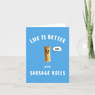 CARTE DE REMERCIEMENTS LA VIE EST MEILLEURE AVEC DES ROLLES SAUSAGES