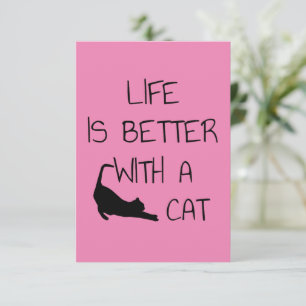Carte De Remerciements La Vie Est Meilleure Avec Un Chat - Amoureux de le