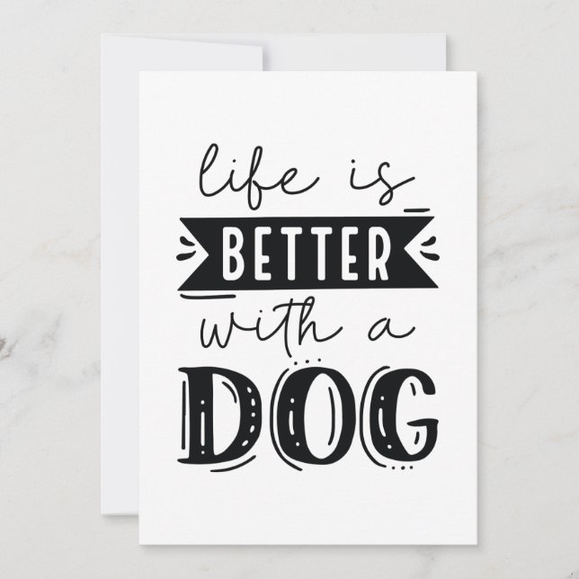Carte De Remerciements La Vie Est Meilleure Avec Un Chien (Devant)