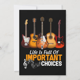 Carte De Remerciements La vie est pleine de choix important guitare