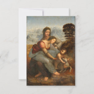 Carte De Remerciements La Vierge et l'Enfant Sainte Anne Léonard de Vinci