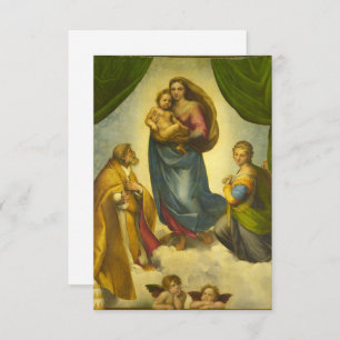 Carte De Remerciements La Vierge Sixtine de Raphael