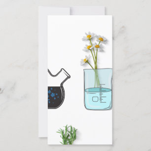 Carte De Remerciements Lab Glassware and Flowers 2022