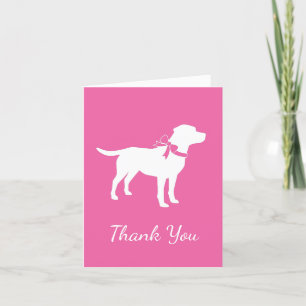 Carte De Remerciements Labrador Chien Baby shower Rose Girl Lab