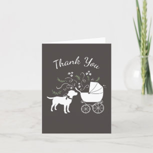 Carte De Remerciements Labrador Dog Baby shower Pink Girl Lab