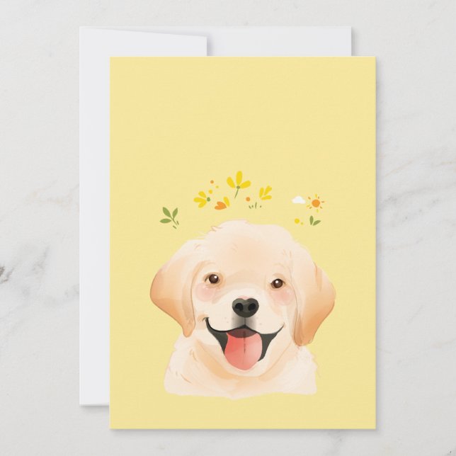 Carte De Remerciements Labrador Retriever Animaux de compagnie Chien Illu (Devant)