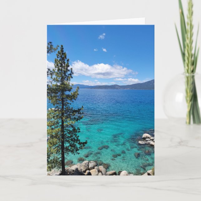 Carte De Remerciements Lac Tahoe Paysage noir (Devant)