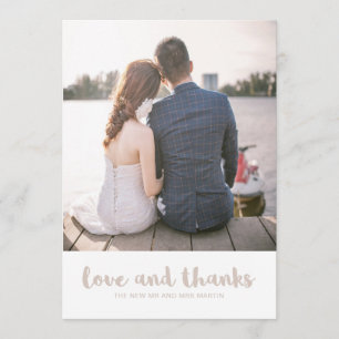 Carte De Remerciements Lace Look Mariage Love and Thanks Photo