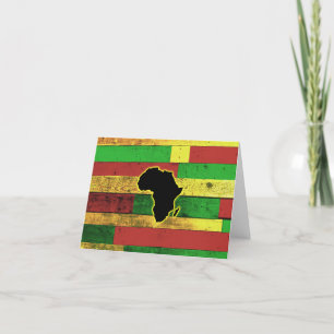 Carte De Remerciements L'Afrique sur les planches en bois