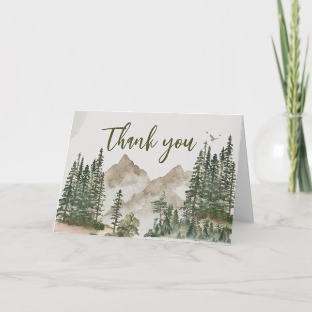 Carte De Remerciements Laissez l'aventure commencer le Baby shower de mon (Devant)
