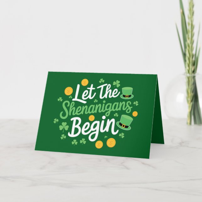 Carte De Remerciements Laissons les Shenanigans commencer drôle Saint Pat (Devant)