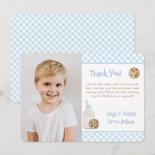 Carte De Remerciements Lait Peint À La Main Et Cookies Photo Anniversaire