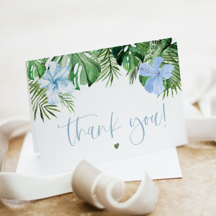 Carte De Remerciements LALANI Blue Hibiscus Beach Luau Tropical