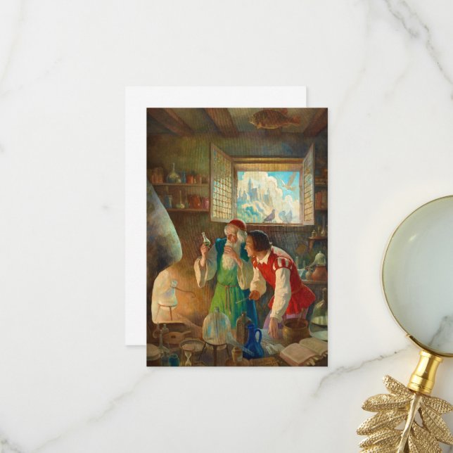 Carte De Remerciements L'alchimiste de Newell Convers Wyeth (Devant/Arrière en situation)