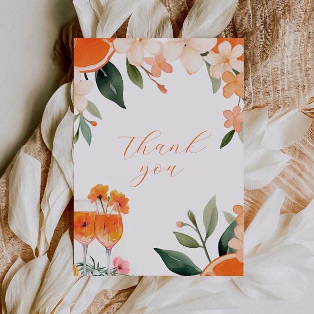 Carte De Remerciements L'amour au premier Spritz Shower de mariage modern (Créateur téléchargé)