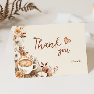 Carte De Remerciements L'amour brasse la Fête des mariées de café