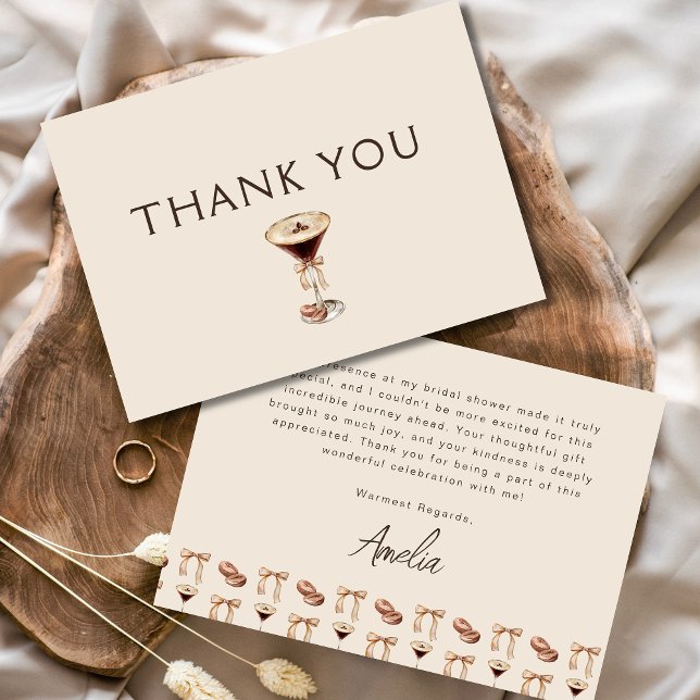 Carte De Remerciements L'amour brasse la Fête des mariées Espresso Martin (Créateur téléchargé)