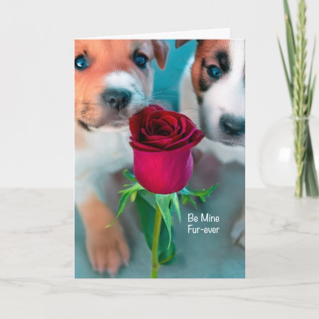 Carte De Remerciements L'amour des chiots (Devant)