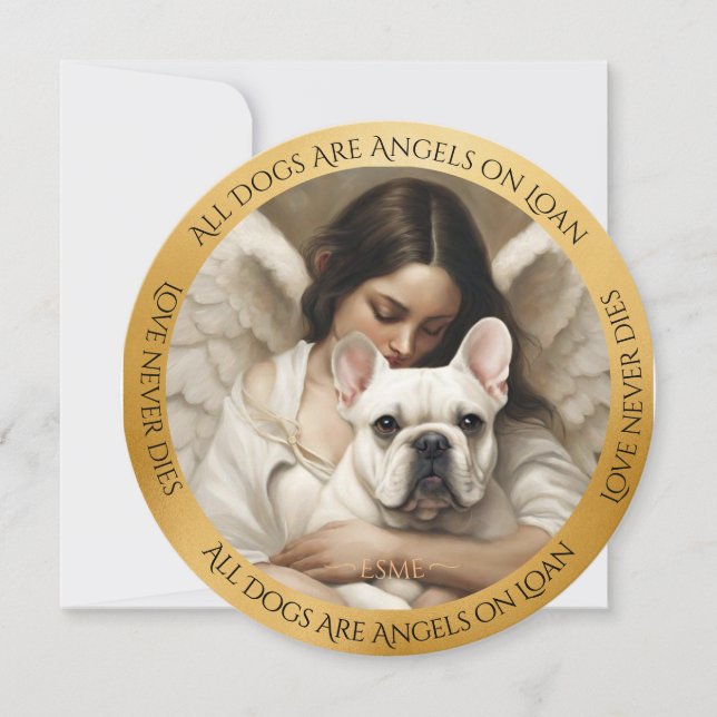Carte De Remerciements L'Amour du Chien-taureau blanc ne meurt jamais Car (Devant)