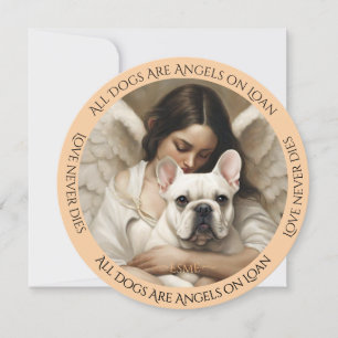 Carte De Remerciements L'Amour du Chien-taureau blanc ne meurt jamais Car