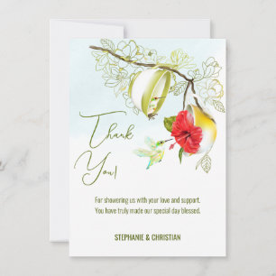 Carte De Remerciements L'Amour Est En Train De Brûler Le Thé Des Colibris