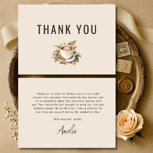 Carte De Remerciements L'amour est en train de préparer un café bohème po