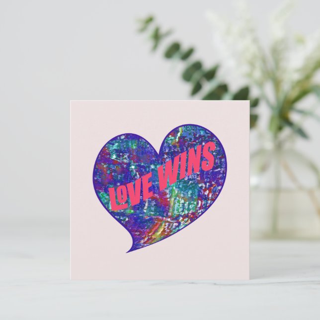 Carte De Remerciements L'amour gagne le cœur de l'art (Debout devant)
