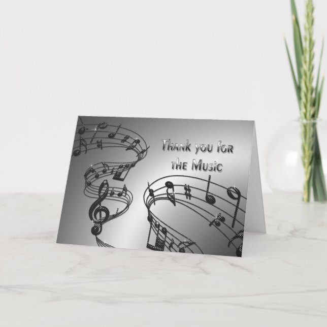 Carte De Remerciements lana - Notes musicales (Devant)