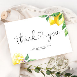 Carte De Remerciements Lancement de mariage aux citrons aquarelle 