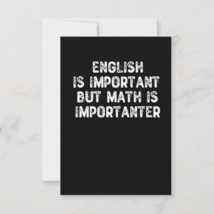 Carte De Remerciements L'Anglais Est Important, Mais Les Maths Sont Impor