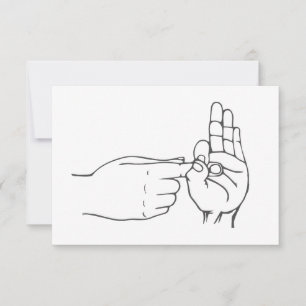 Carte De Remerciements Langue des signes coquine