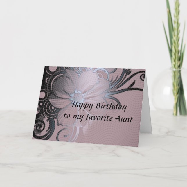 Carte De Remerciements L'anniversaire de la tante (Devant)
