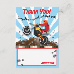 Carte De Remerciements L'anniversaire de motocross de vélo de saleté vous