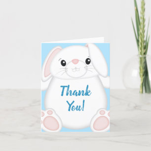 Carte De Remerciements Lapin Baby shower lapin bleu