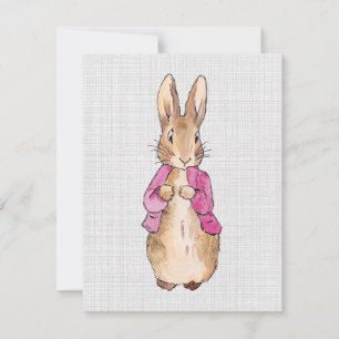 Carte De Remerciements Lapin classique en veste rose