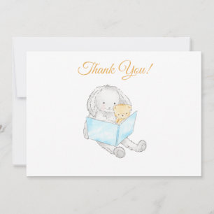 Carte De Remerciements *~* Lapin de Baby shower lu par Teddy