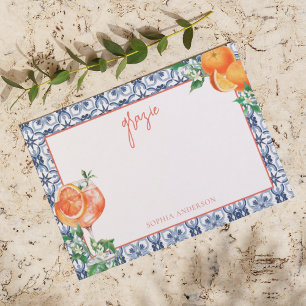 Carte De Remerciements L'aquarelle de la Spritz Bridal Shower Amore