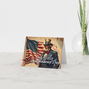 Carte De Remerciements L'art de la fête de l'indépendance de l'oncle Sam