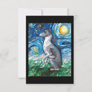 Carte De Remerciements L'art du chien hippet de nuit étoilé en Grèce