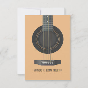 Carte De Remerciements L'Art Musique Va Là Où La Guitare Vous Emmène